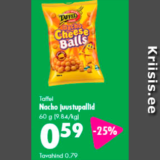 Allahindlus - Taffel Nacho juustupallid 60 g