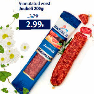 Allahindlus - Vinnutatud vorst Juubeli 200 g