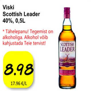 Allahindlus - Viski Scottish Leader