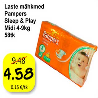 Allahindlus - Laste mähkmed Pampers Sleep&Play Midi
