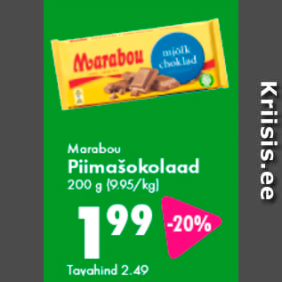 Allahindlus - Marabou Piimašokolaad 200 g