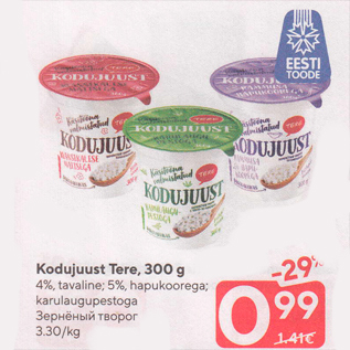 Allahindlus - Kodujuust Tere, 300 g