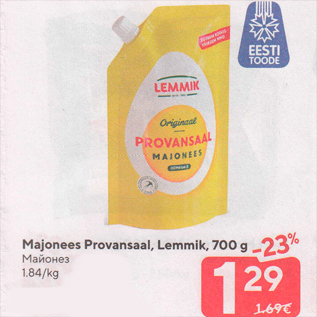 Allahindlus - Majonees Provansaal, Lemmik, 700 g