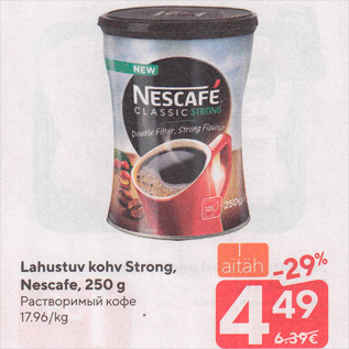 Allahindlus - Lahustuv kohv Strong, Nescafe, 250 g
