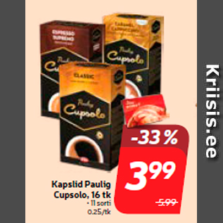 Allahindlus - Kapslid Paulig Cupsolo, 16 tk