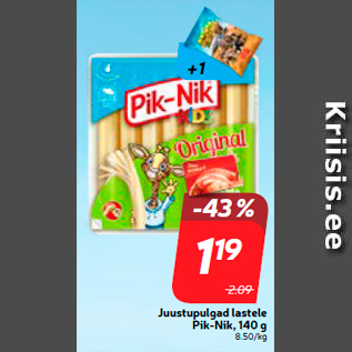 Скидка - Сырные палочки для детей Pik-Nik, 140 г
