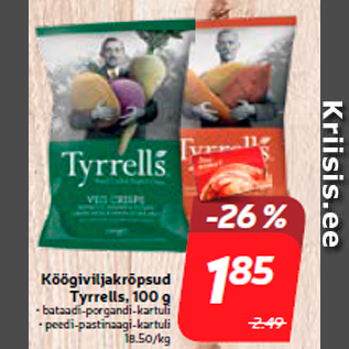 Allahindlus - Köögiviljakrõpsud Tyrrells, 100 g