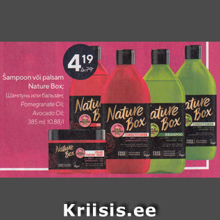 Allahindlus - Šampoon või palsam Nature Box