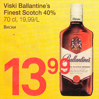 Allahindlus - Viski Ballantine´s Finest Scotch 40%