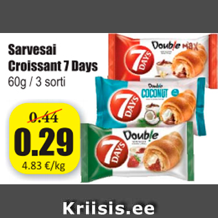 Allahindlus - Sarvesai Croissant 7 Days