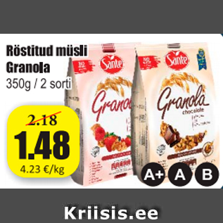 Allahindlus - Röstitud müsli Granola