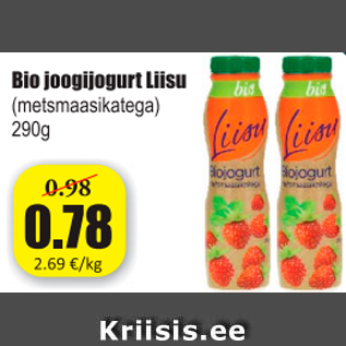 Allahindlus - Bio joogijogurt Liisu