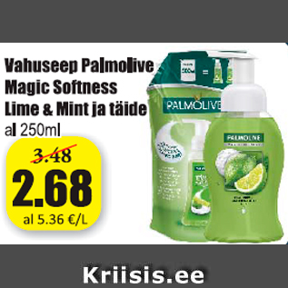 Allahindlus - Vahuseep Palmolive Magic Softness Lime & Mint ja täide