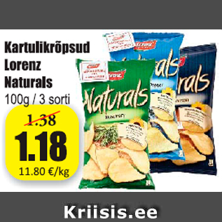 Allahindlus - Kartulikrõpsud Lorenz Naturals