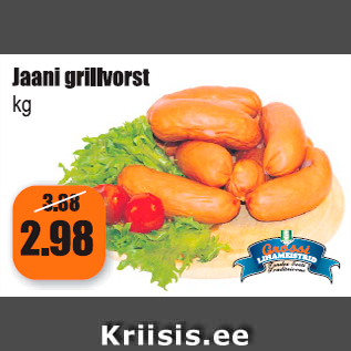 Allahindlus - Jaani grillvorst kg