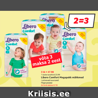 Allahindlus - Libero Comfort Megapakk mähkmed