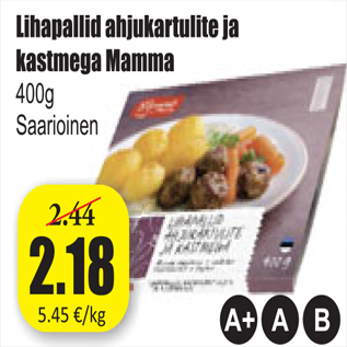 Allahindlus - Lihapallid ahjukartulite ja kastmega Mamma