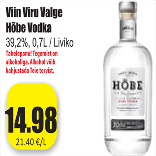 Allahindlus - Viin Viru Valge Hõbe Vodka