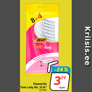 Allahindlus - Raseeerija Twin Lady, Bic, 12 tk*