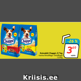 Allahindlus - Kuivsööt Chappi, 2,7 kg