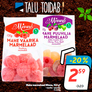 Allahindlus - Mahe marmelaad Minna, 150 g*