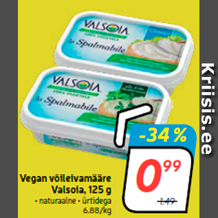 Allahindlus - Vegan võileivamääre Valsoia, 125 g