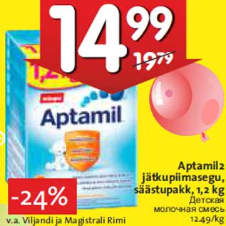 Allahindlus - Aptamil2 jätkupiimasegu, säästupakk, 1,2 kg