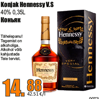 Allahindlus - Konjak Hennessy V.S 40% 0,35L