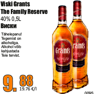Allahindlus - Viski Grants The Family Reserve 40% 0,5L