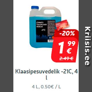 Allahindlus - Klaasipesuvedelik -21C, 4 l