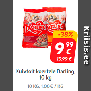 Allahindlus - Kuivtoit koertele Darling, 10 kg****