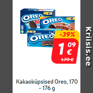 Allahindlus - Kakaoküpsised Oreo, 170 - 176 g