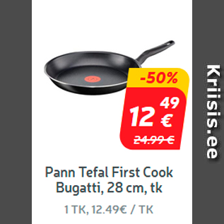 Allahindlus - Pann Tefal First Cook Bugatti, 28 cm, tk