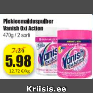 Allahindlus - Plekieemalduspulber Vanish Oxi Action