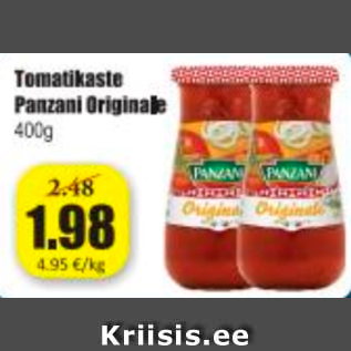 Allahindlus - Tomatikaste Panzani Originale 400 g