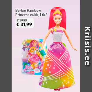 Allahindlus - Barbie Rainbow Princess nukk, 1 tk*