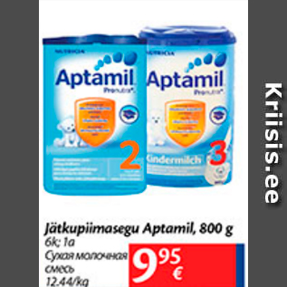 Allahindlus - Jätkupiimasegu Aptamil, 800 g