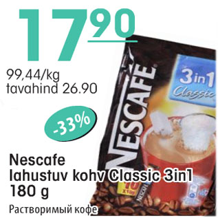 Allahindlus - Nescafe lahustuv kohv Classic 3in1