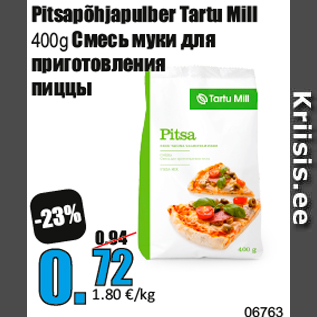 Allahindlus - Pitsapõhjapulber Tartu Mill 400g