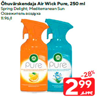 Allahindlus - Õhuvärskendaja Air Wick Pure, 250 ml