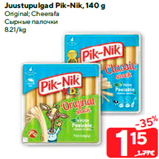 Allahindlus - Juustupulgad Pik-Nik, 140 g