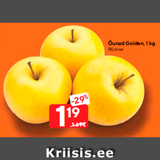 Allahindlus - Õunad Golden, 1 kg