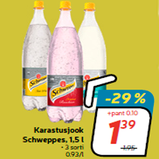 Allahindlus - Karastusjook Schweppes, 1,5 l