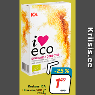 Allahindlus - Kuskuss ICA i love eco, 500 g*