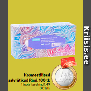 Allahindlus - Kosmeetilised salvrätikud Rimi, 100 tk