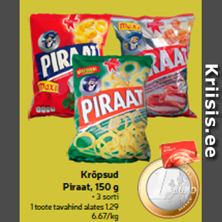 Allahindlus - Krõpsud Piraat, 150 g