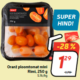 Allahindlus - Oranž ploomtomat mini Rimi, 250 g