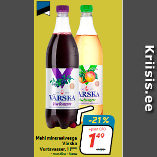 Скидка - Сок с минеральной водой Värska