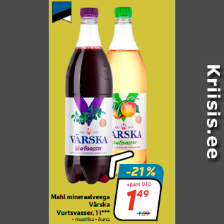 Allahindlus - Mahl mineraalveega Värska Vurtsvasser, 1 l***