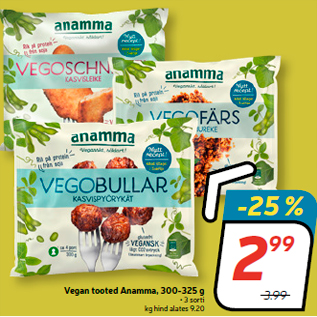 Allahindlus - Vegan tooted Anamma, 300-325 g